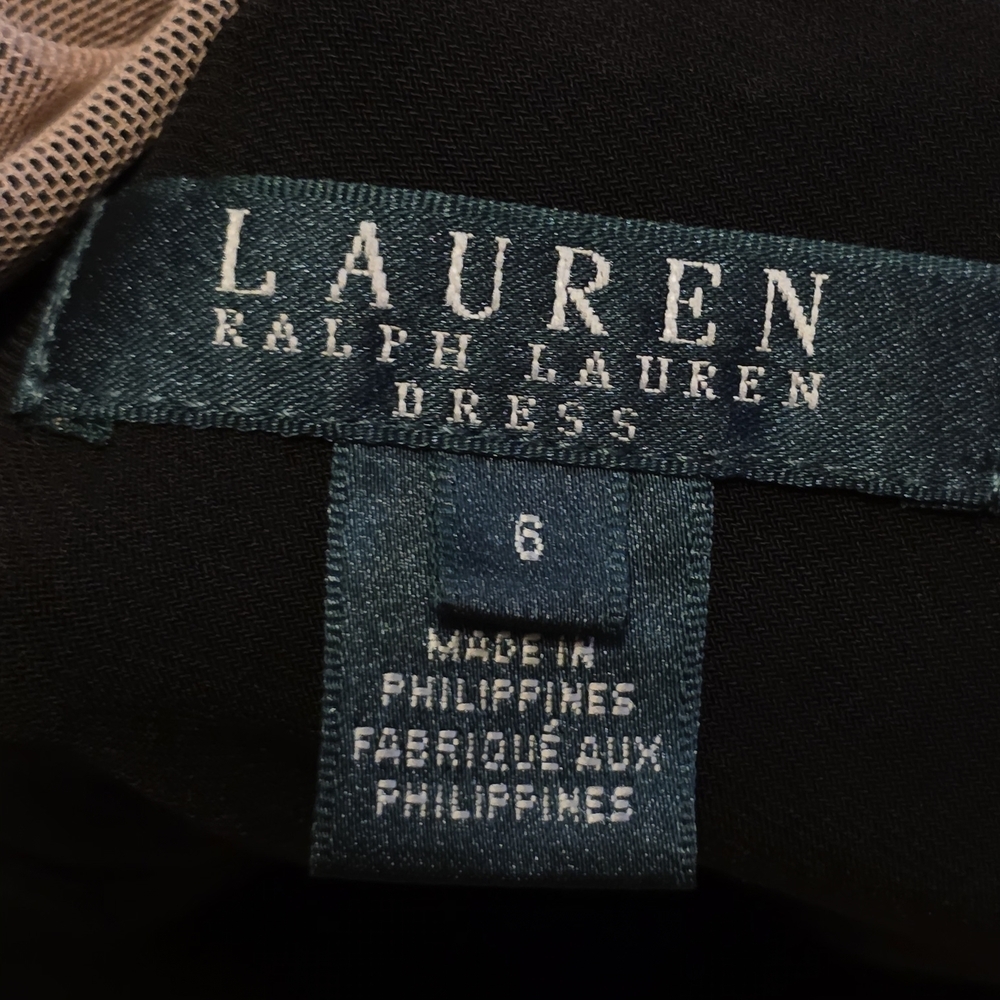 Ralph Lauren Black Sequin Yoke Midi Dress - Picture 7 of 9